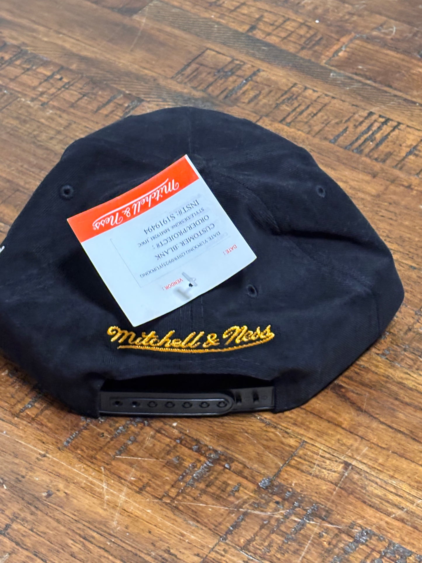 Houston Rockets Mitchell & Ness NBA Basketball HWC Hardwood Classics H Town For Real Deadstock Adjustable Snap Back Hat Cap Black Gold New NWT