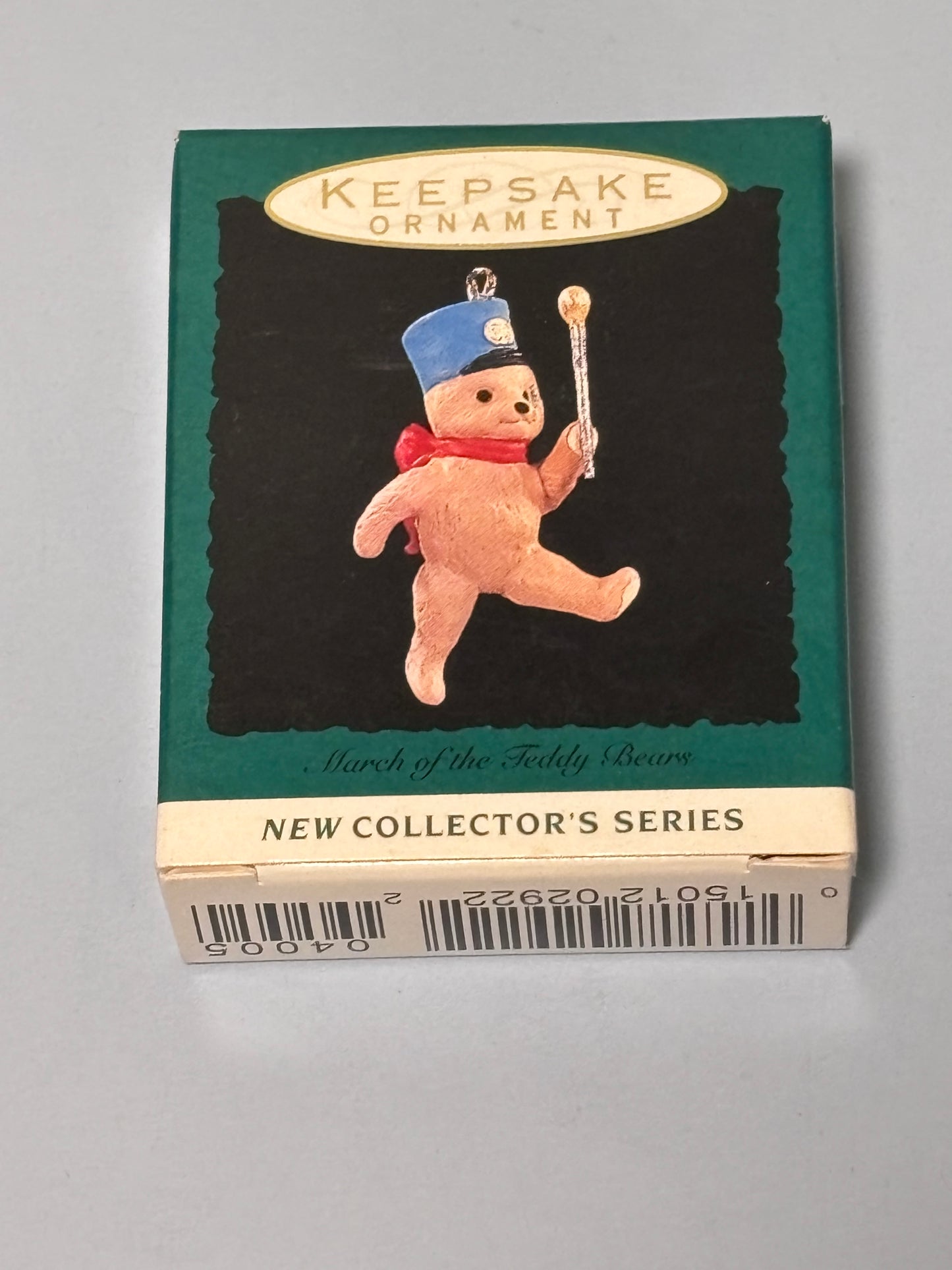 1993 Hallmark March Of The Teddy Bears Drum Major Miniature Ornament #1