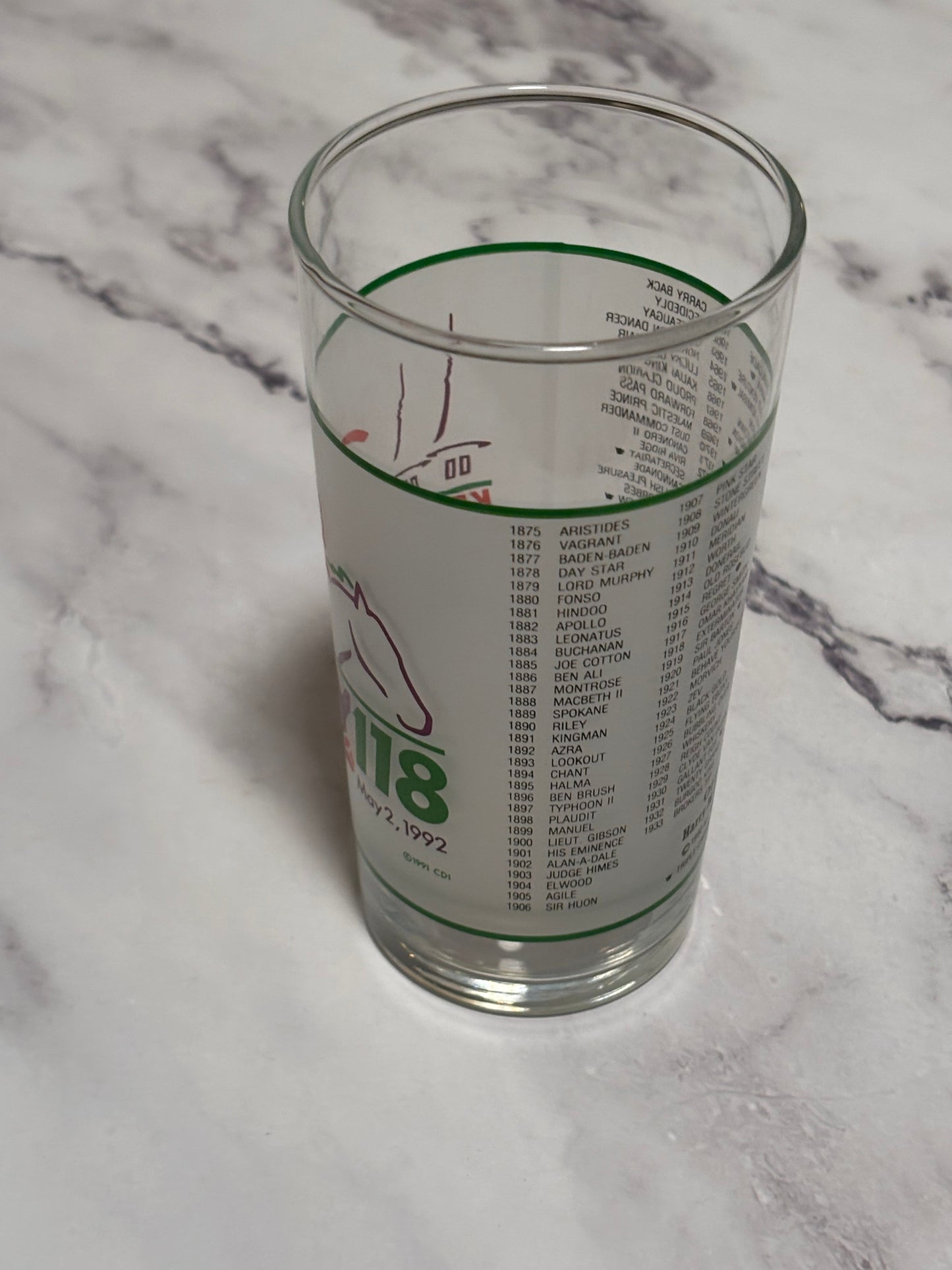 1992 Kentucky Derby Official 118th Churchill Downs Vintage Julep Glass Louisville