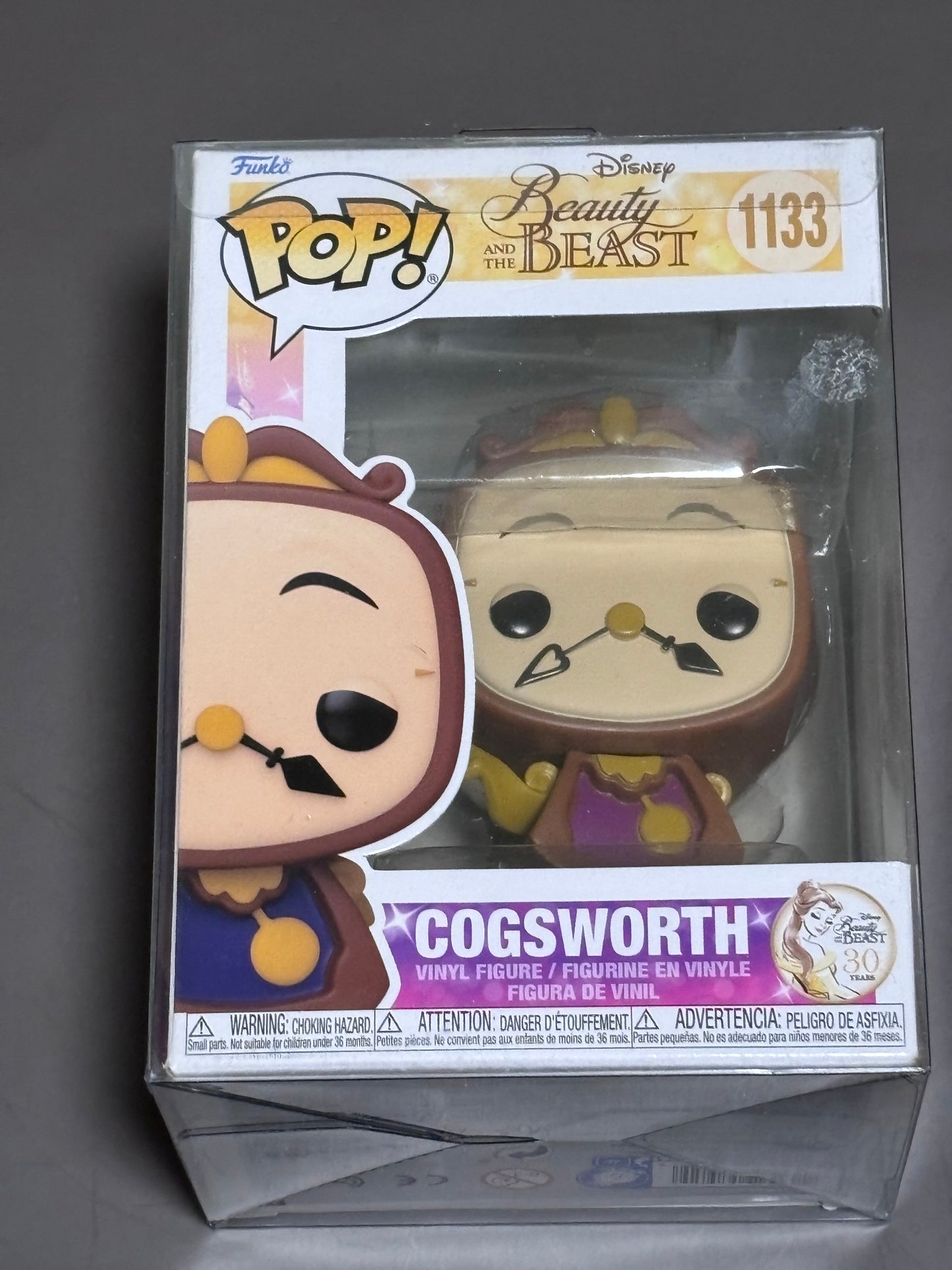 Funko Pop! Disney - Beauty and the Beast 30th Anniversary- Cogsworth #1133 New