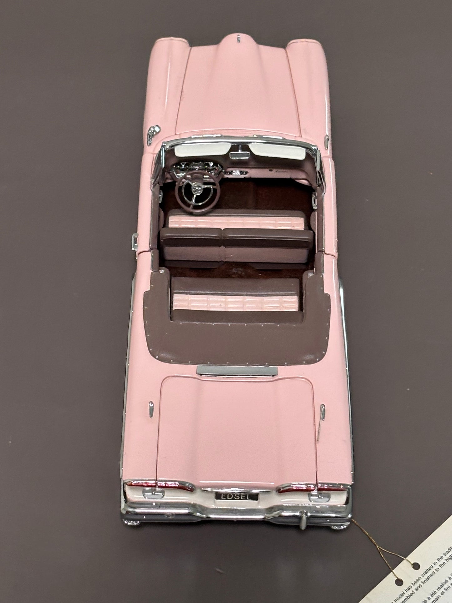1958 Pink Edsel Citation Convertible Franklin Mint 1:24 Scale Diecast Model 1987