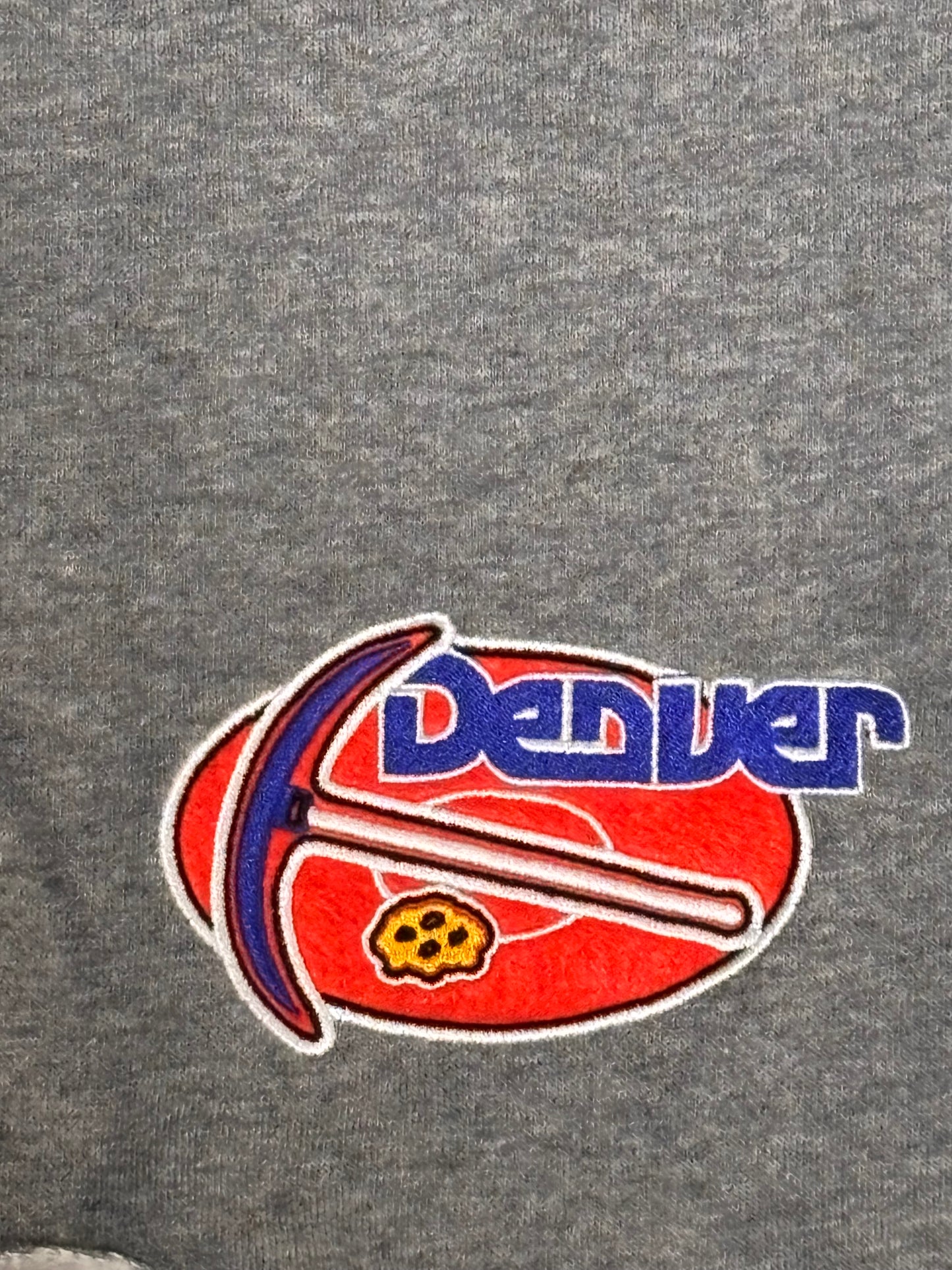 Denver Nuggets Mitchell & Ness NBA Heather Gray Postgame Fleece Short Sleeve Pullover Hoodie & Shorts Men’s Large L New NWOT
