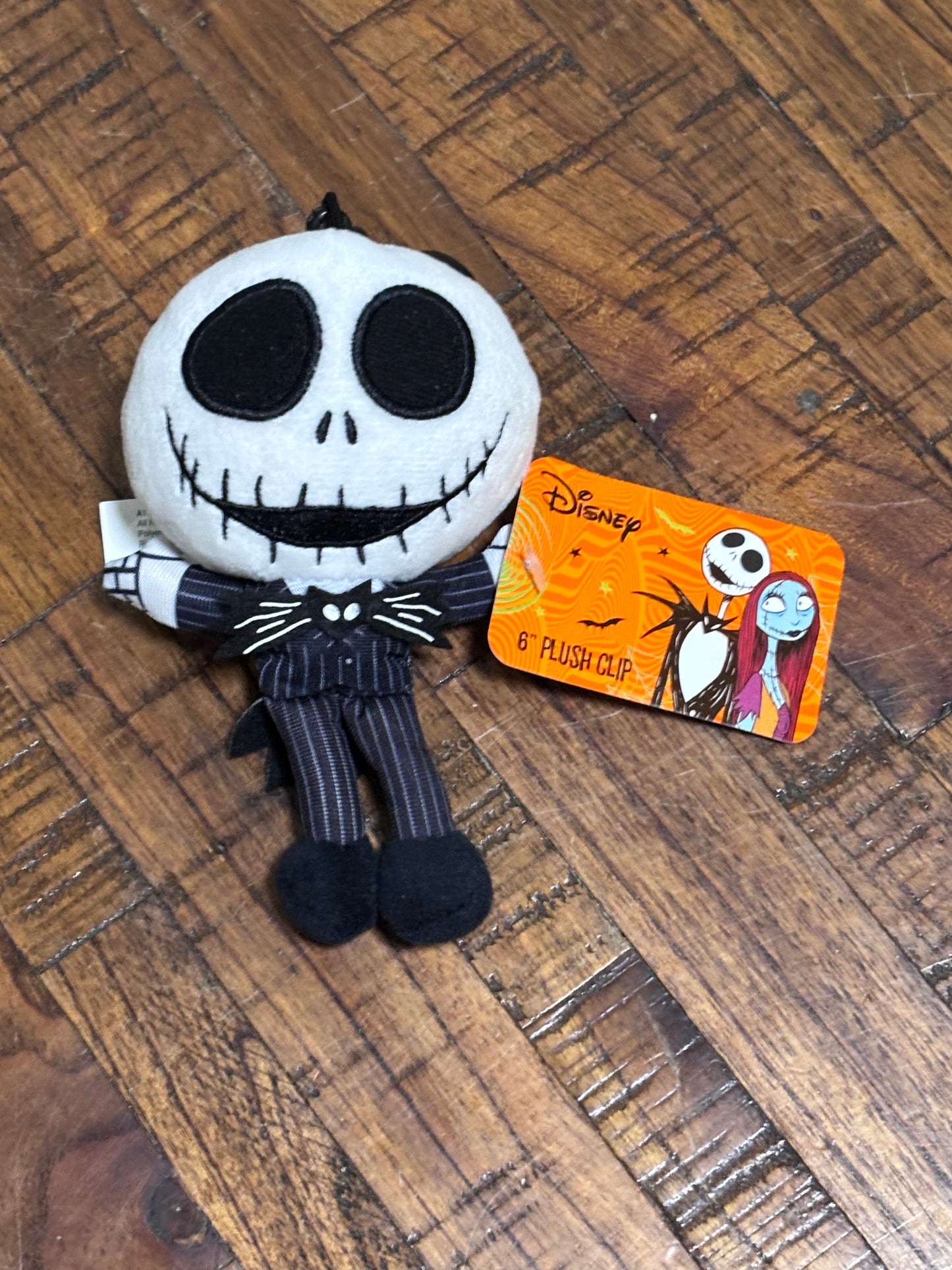 Nightmare Before Christmas Jack Skellington 6" Plush Key Clip Halloween Disney