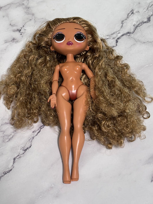 Lol Surprise OMG Nude 9" Fashion Doll Da Boss Brown Curly Hair Ponytail