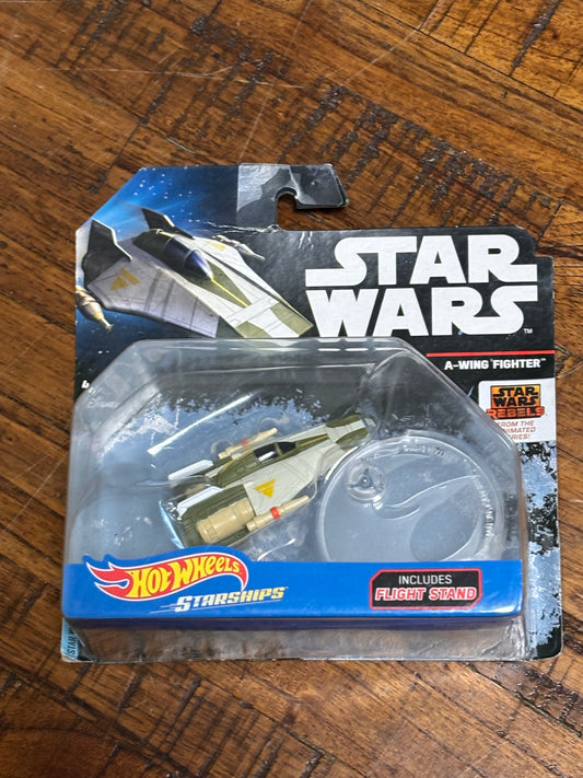 Disney Hot Wheels Starships Mattel Star Wars Rebels Animated Series with Flight Stand 2016 A-Wing Fighter Die Cast New