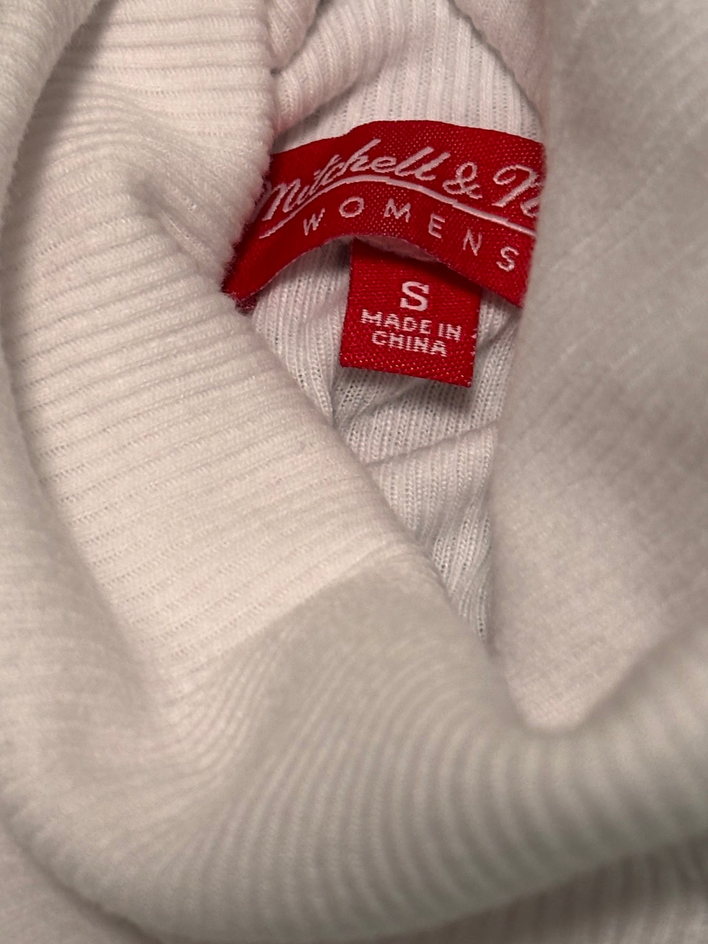 Utah Jazz Mitchell & Ness NBA Retro Hardwood Classic HWC Washed Long Sleeve Ribbed Turtleneck Shirt Women’s White Small S New NWT