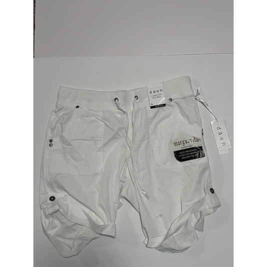 SNWT Dash White Stretch Adjustable Marguerita Bermuda Shorts S NWT