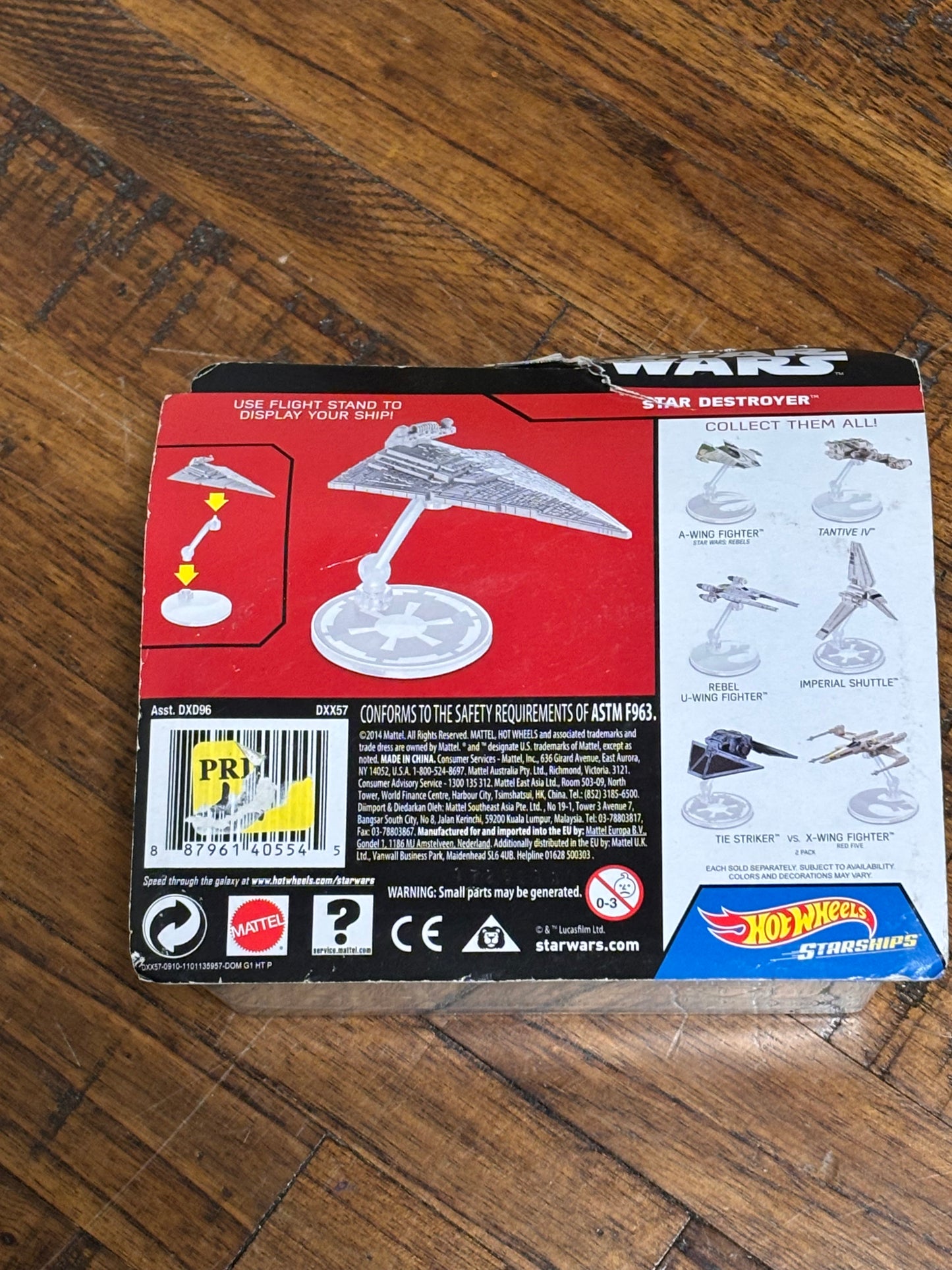 Disney Hot Wheels StarShips Mattel Star Wars with Flight Stand 2014 Star Destroyer Die Cast New