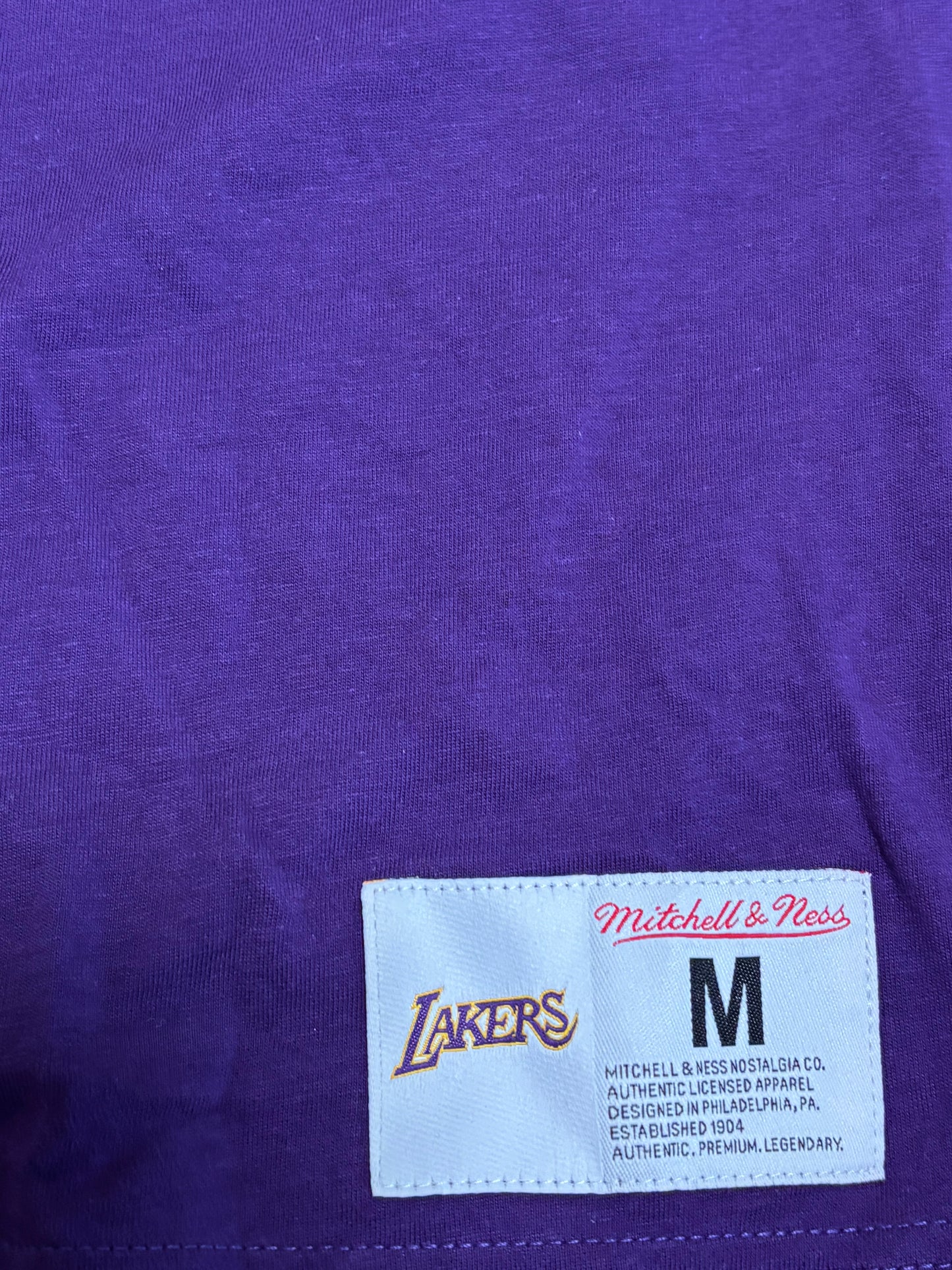 Los Angeles LA Lakers Mitchell & Ness Nba Retro Long Sleeve Shirt Purple Gold White Men Medium M New NWOT