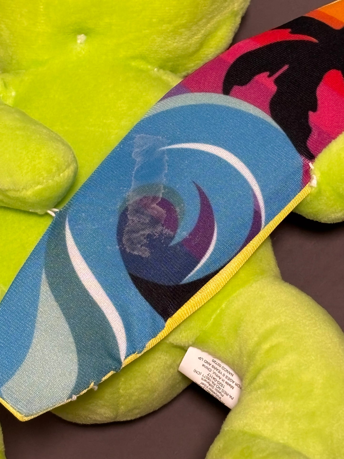 Nanco Stuffed Plush Animal Frog Large 19” Plush Holding A Cool Colorful Surfboard