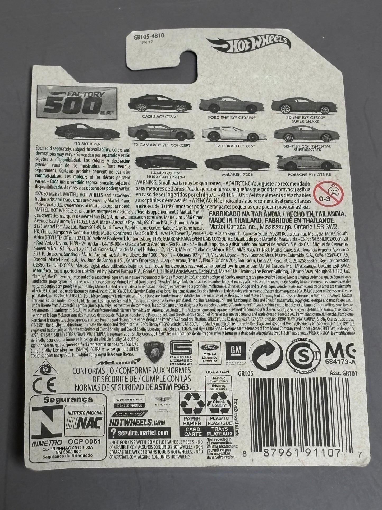 Hot Wheels 2021 Factory 500 #4/10 '12 Camaro ZL1 Concept #GRT05 1:64 Die-cast
