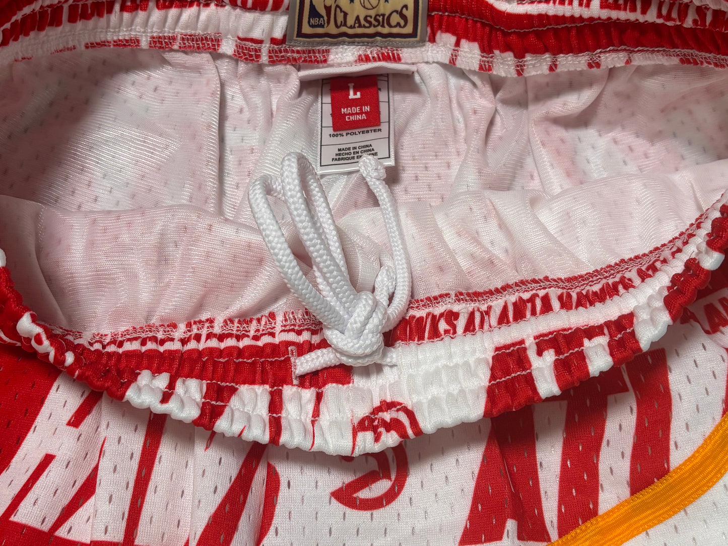 Dominque Wilkins Atlanta Hawks Mitchell & Ness Hardwood Classic HWC NBA Retro Swingman 1986-87 Team Wrap Red White Shorts Men’s Large L New NWOT