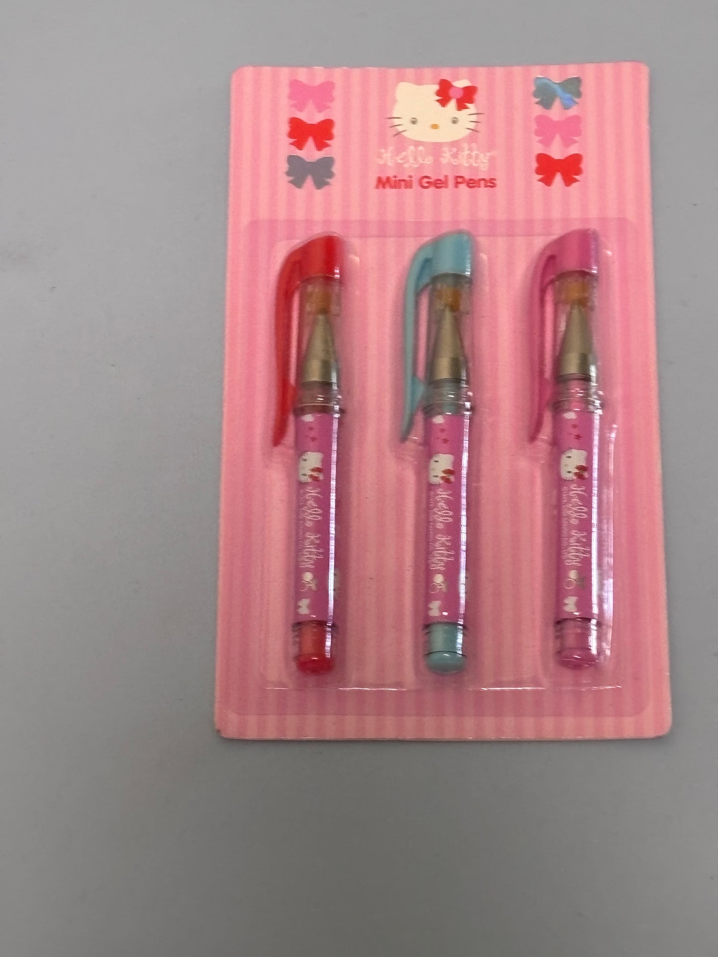 Hello Kitty Mini Gel Pens 3 Pack 2008 Sanrio Toy Island New