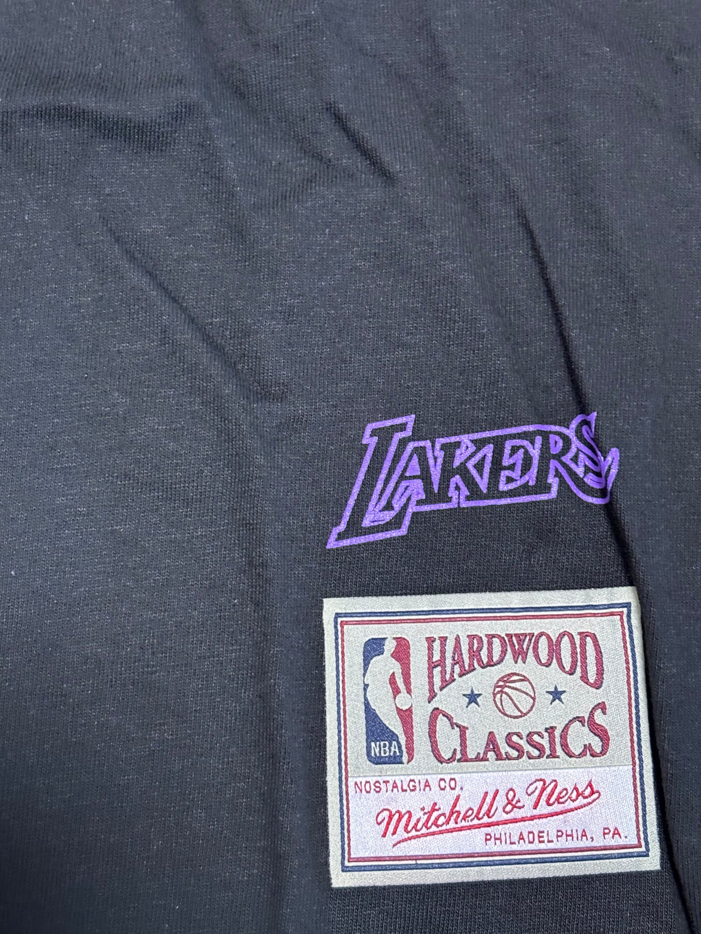 Los Angeles LA Lakers Mitchell & Ness HWC Hardwood Classic Monochrome Nba Retro Short Sleeve Shirt Purple Black Men Large L New NWT