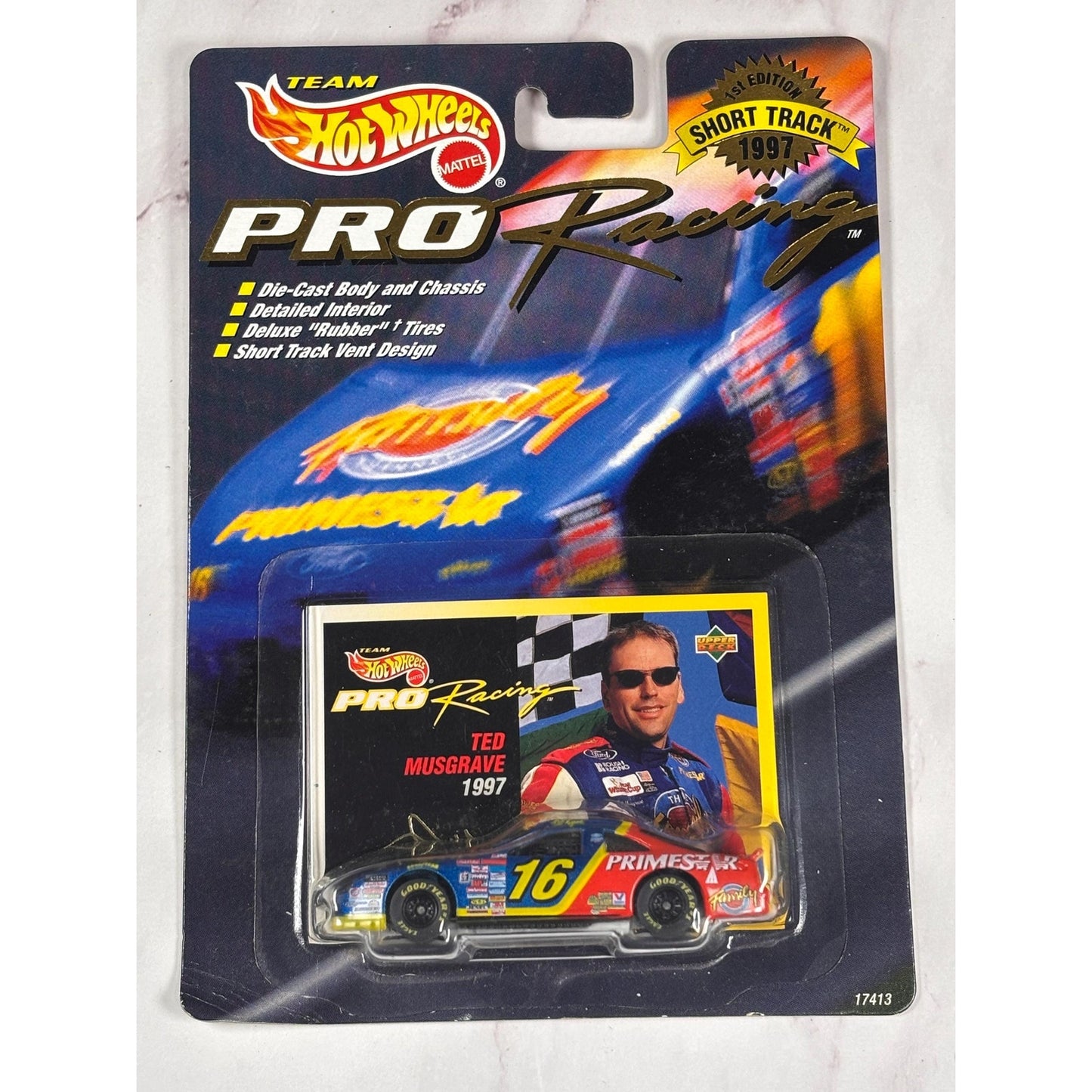 Ted Musgrave #16 Primstar Ford Thunderbird 1997 Hot Wheels Racing 1/64