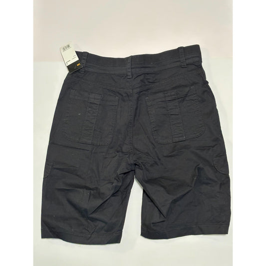 Lee Women Relaxed Fit Avey Knit Waist Cargo Bermuda Short Black 6 NWT