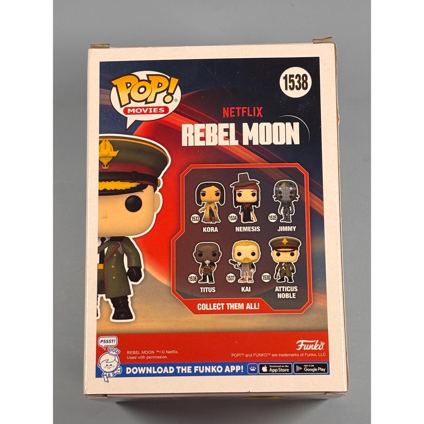 Funko Pop! Movies Netflix Rebel Moon Atticus Noble 1538 New