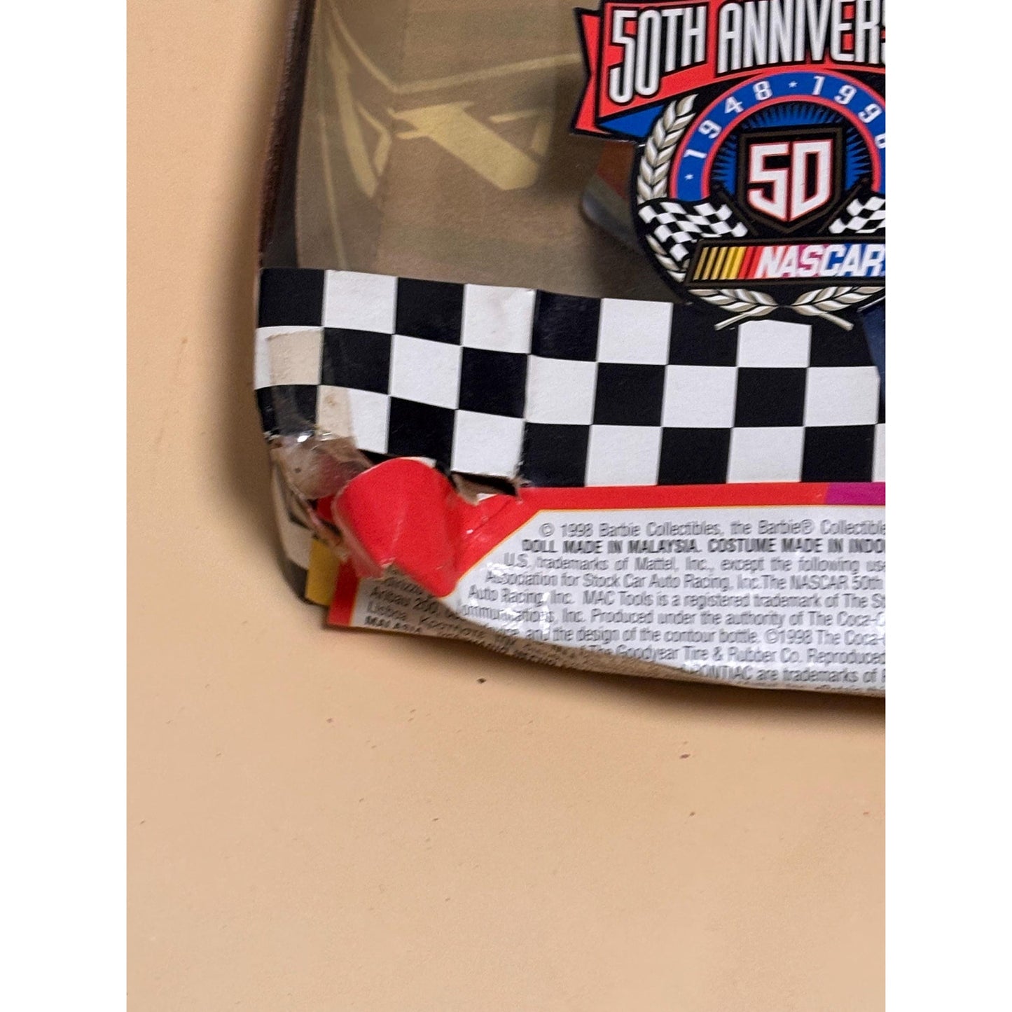 Barbie Nascar Doll 50th Anniversary Collector Edition 1948-1998 Mattel
