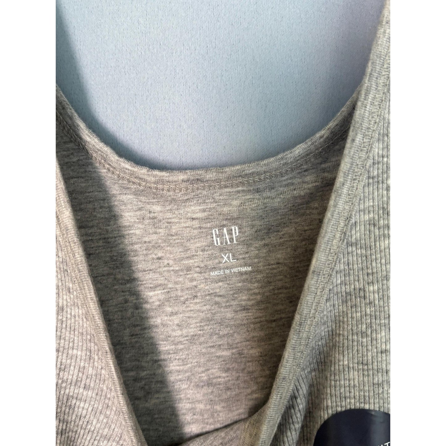 GAP Support Tank Top Interior Bra Ribbed Women's Tee GapBody Gray XL NWT