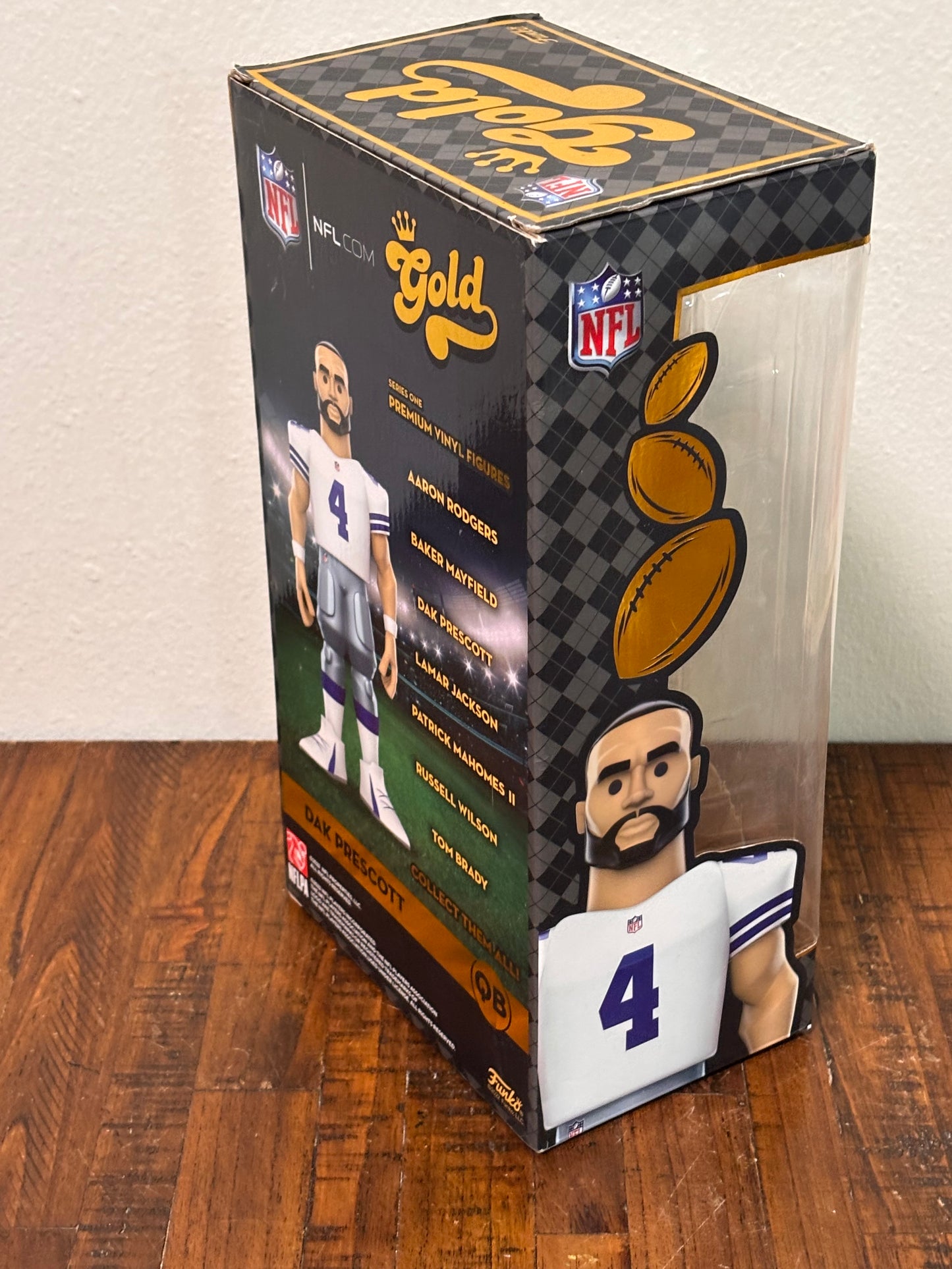 New Funko Pop Premium Gold 12”- Dak Prescott Gold White Jersey Walmart Cowboys