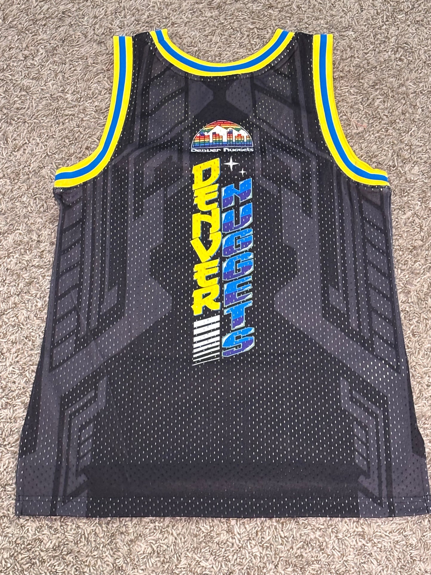 Denver Nuggets Mitchell & Ness NBA HWC Hardwood Classic Black Jersey Anime Character Art Womens Medium M NWOT New