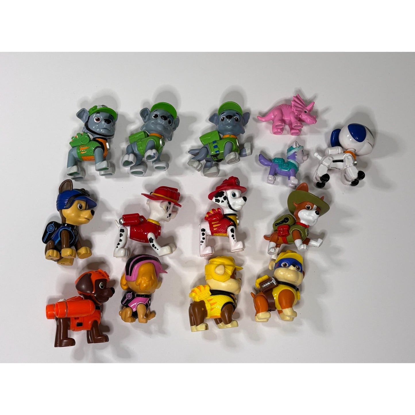 Lot of 13 Paw Patrol Figures Rocky Marshall Rubble Tracker Chase Skye