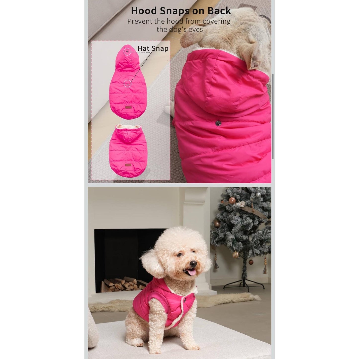 Vecomfy Fleece Dog Hoodie Small Dogs Jacket Puppy Coats with Hooded Pink M NWT