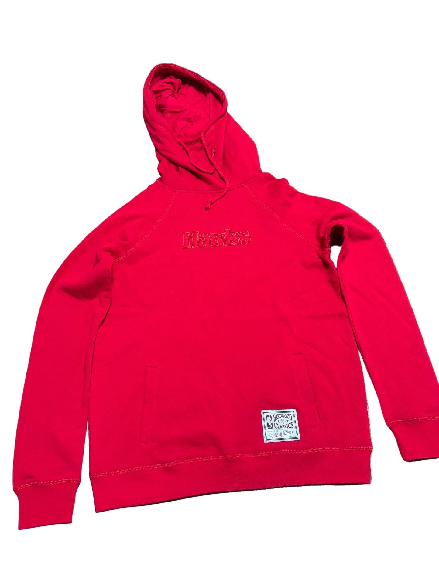 Atlanta Hawks Mitchell & Ness Hardwood Classic HWC NBA Retro Funnel Neck Fleece 3.0 Ghost Red Women’s Medium M New NWOT
