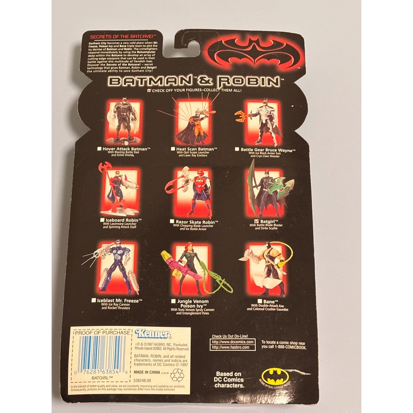 1997 Kenner Batman & Robin BATGIRL Figure w blade blaster strike scythe
