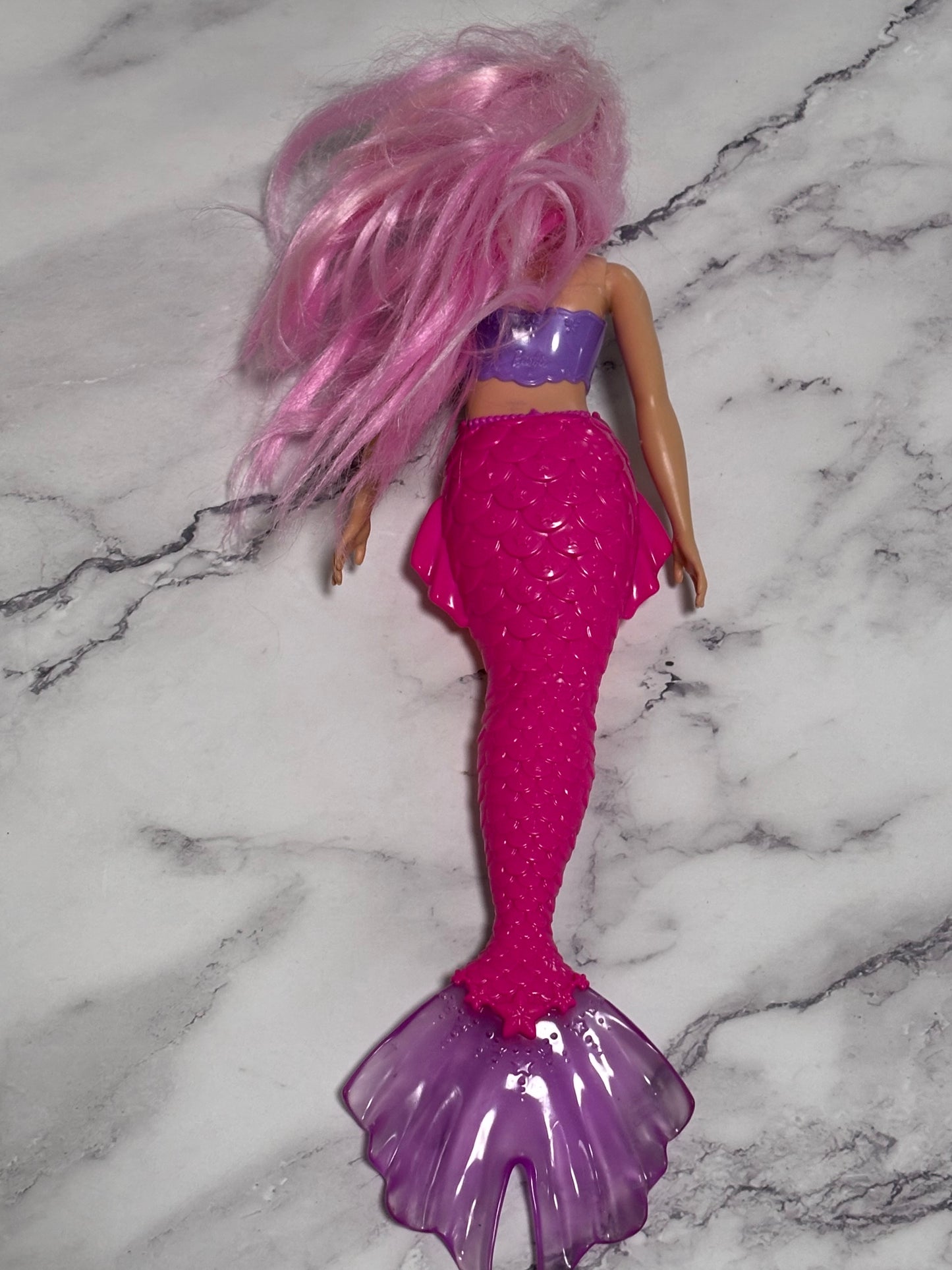 Mattel Barbie Mermaid 13" Doll Pink Hair Pink Orange Purple Fins 2021 Dreamtopia