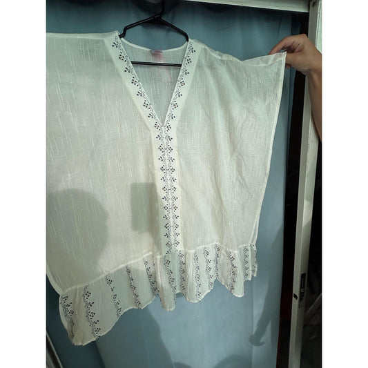 Xhilaration Drop Waist Swimsuit Cover Up Dress White XL New