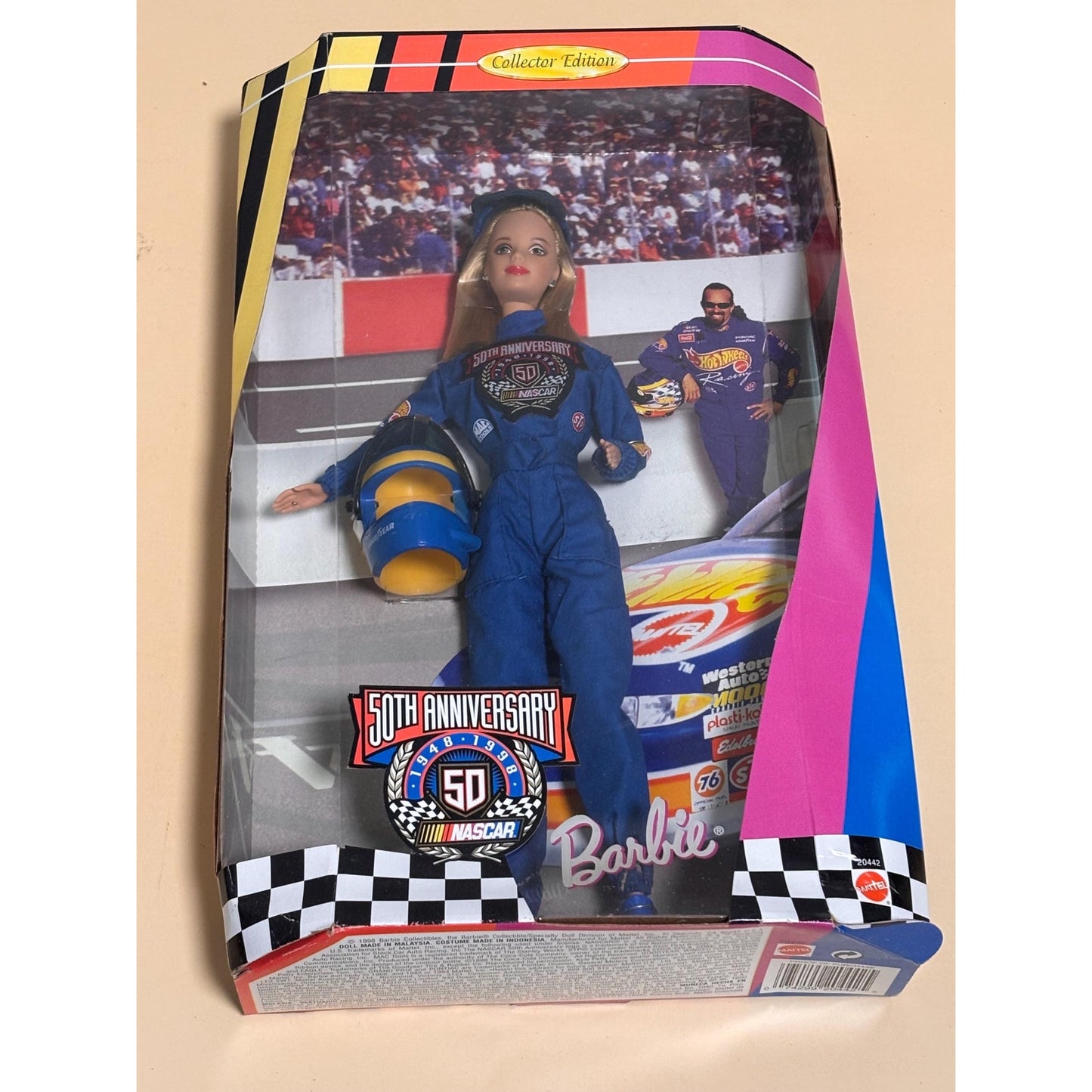 Barbie Nascar Doll 50th Anniversary Collector Edition 1948-1998 Mattel