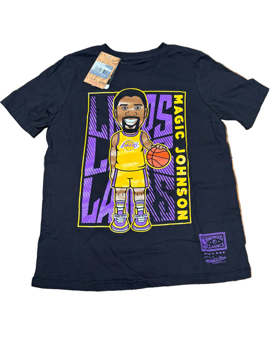 Magic Johnson Los Angeles LA Lakers Mitchell & Ness Nba Retro Hardwood Classic HWC Shirt Black Youth Kids Medium M 10-12 New NWT