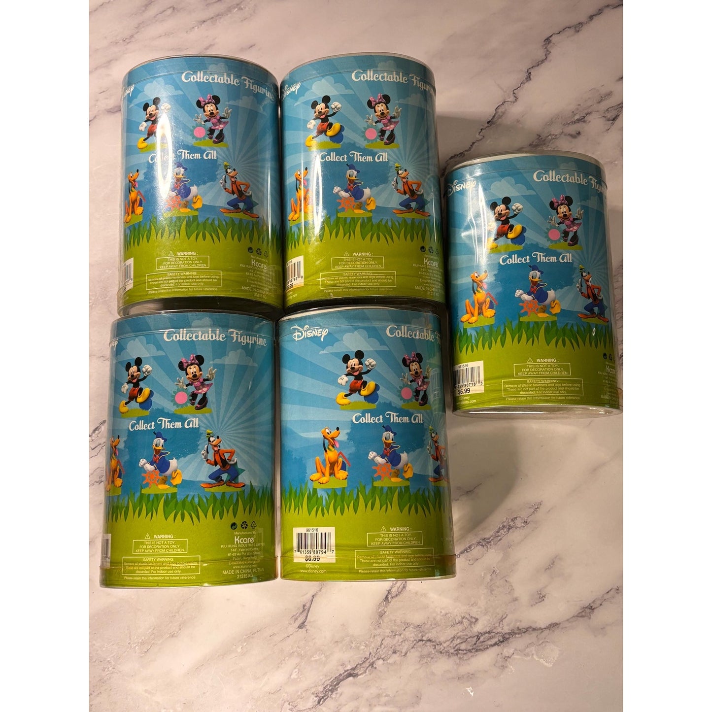 Lot of 6 Disney Kcare Collectible Figurine Mickey Minni Goofy Donald Duck Pluto