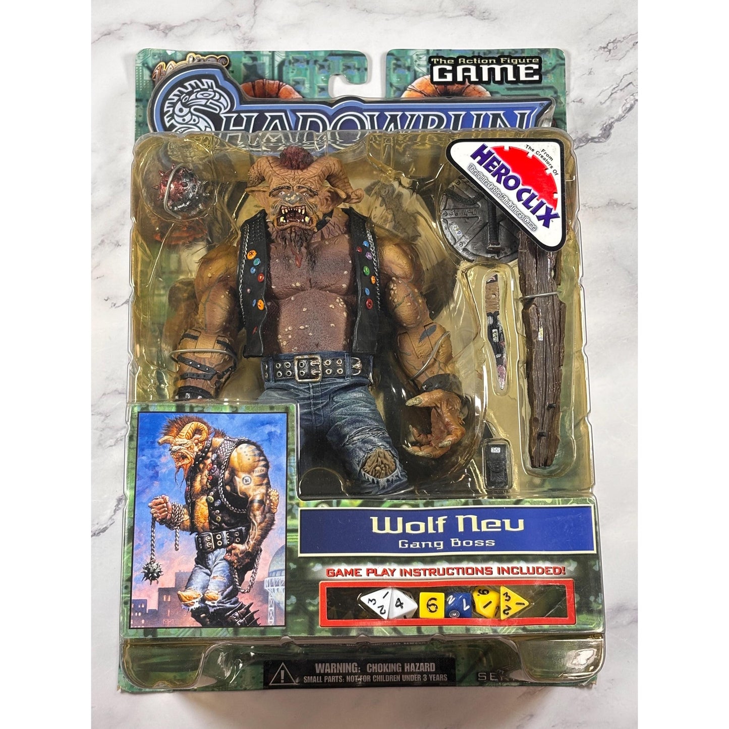 Shadowrun Wolf Neu Gang Boss Hero Clix Action Figure 2003 WizKids Game
