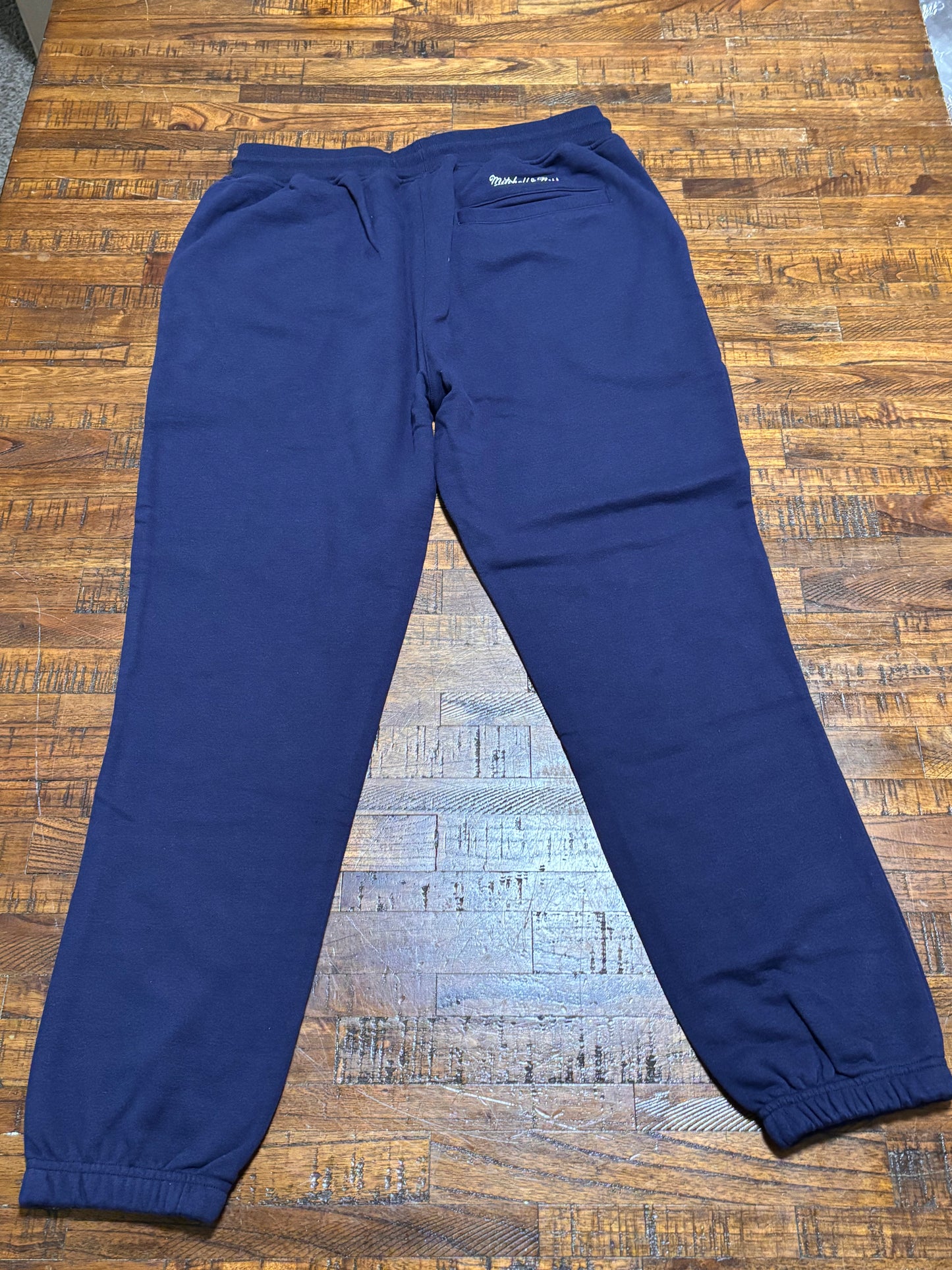 Houston Rockets Mitchell & Ness NBA Retro Hardwood Classic HWC City College Collegiate Style Soft Sweat Pants Navy Blue Men’s Large L New NWT