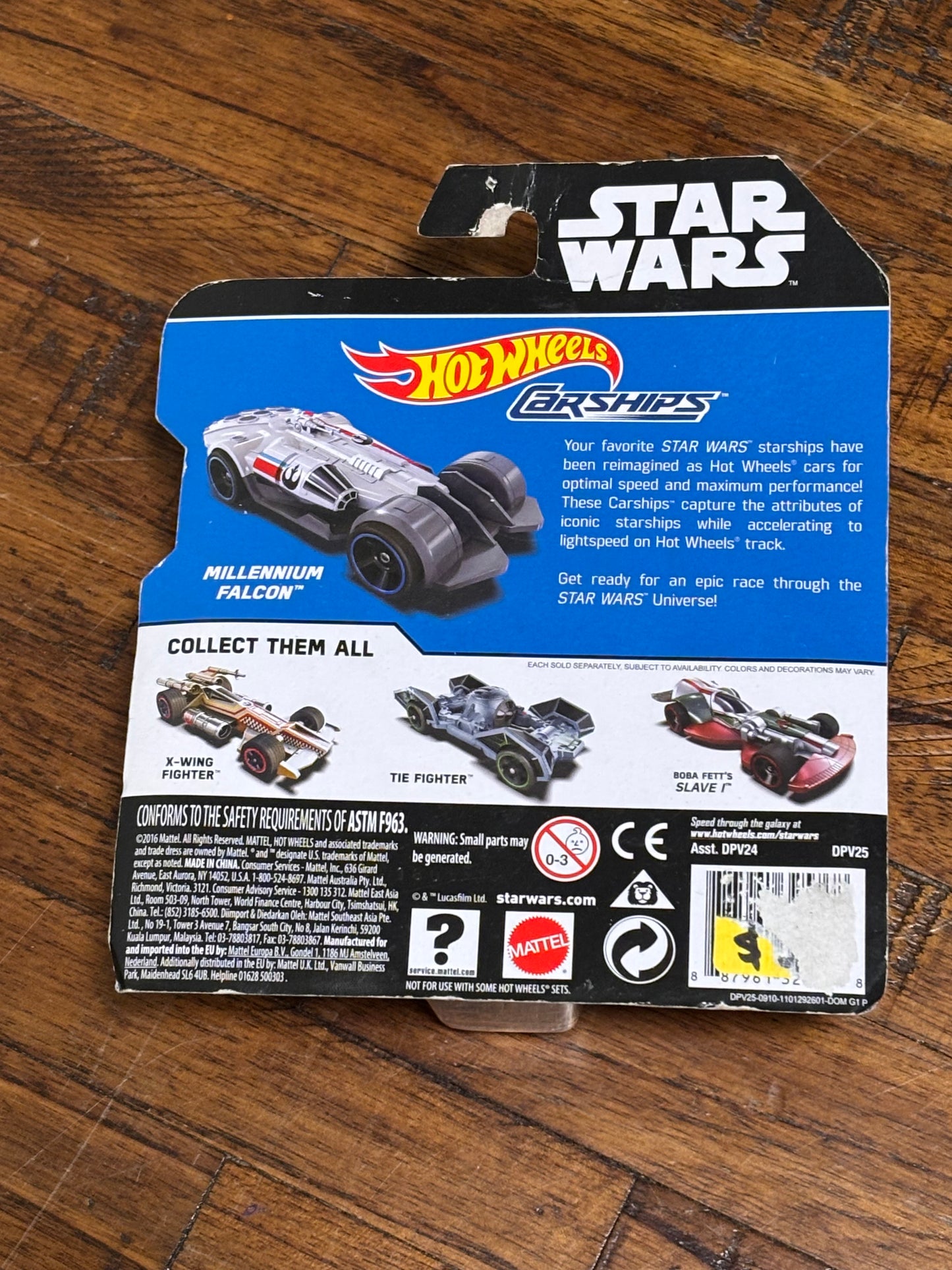 Disney Hot Wheels Starships Mattel Star Wars 2016 Millennium Falcon Die Cast Track Car New