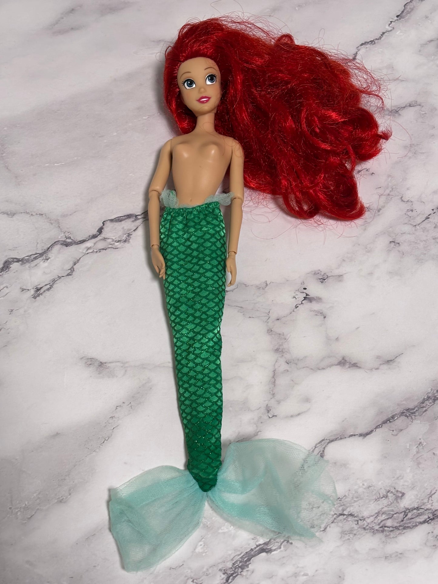 Disney Store Princess Doll The Little Mermaid Ariel Articulated Arms With Tail 12”