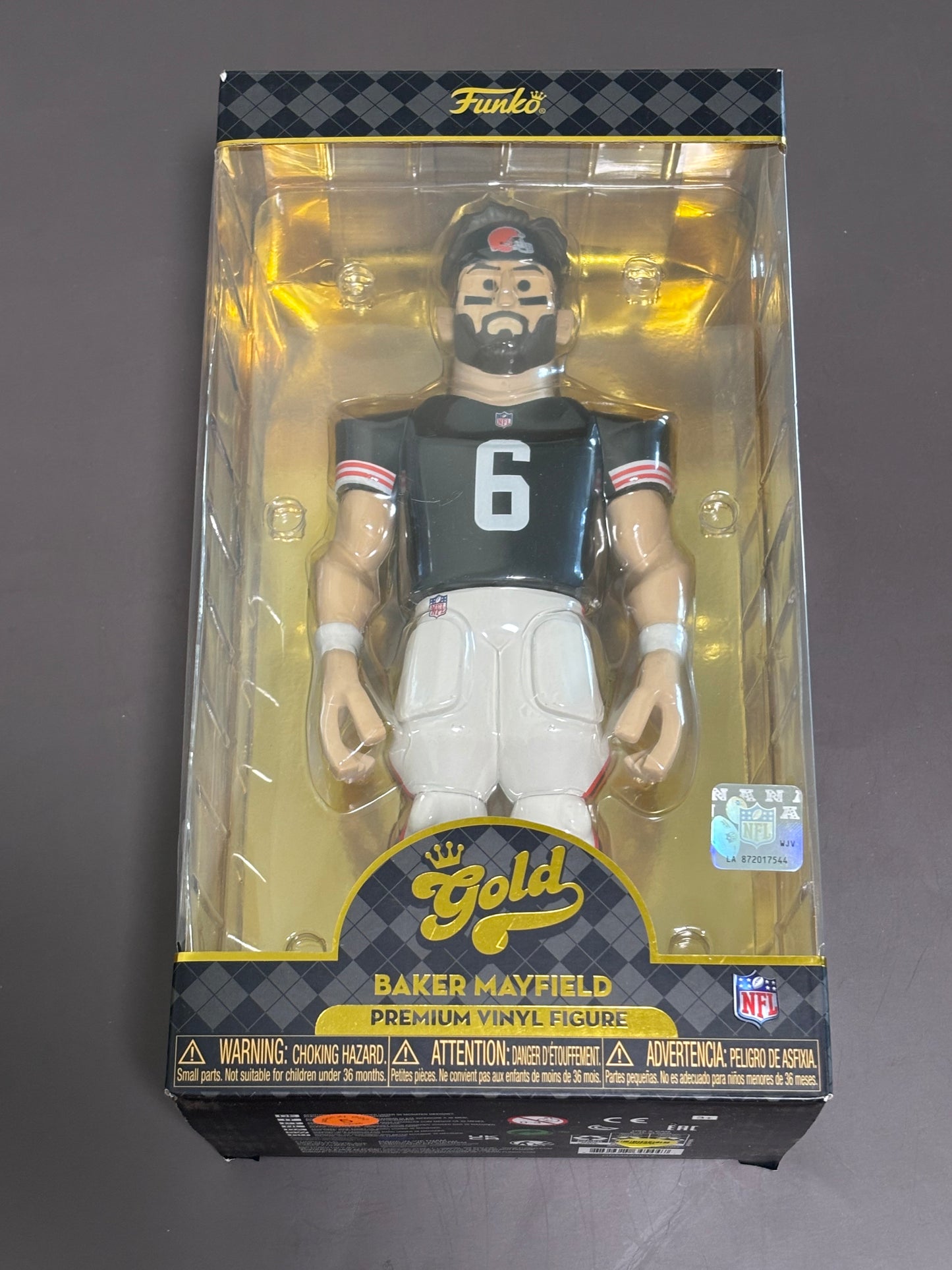 Cleveland Browns Figure One Size Black NFL Football Funko Gold Baker Mayfield