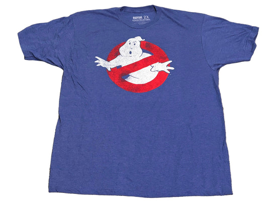 Ghostbusters Ripple Junction Distressed No Ghost Logo Mens Blue T Shirt New NWOT