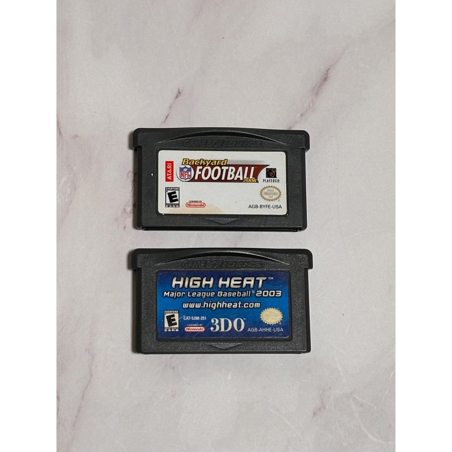 Lot of 2 Nintendo Gameboy GameS Backyard Football 2006 High Heat 2003