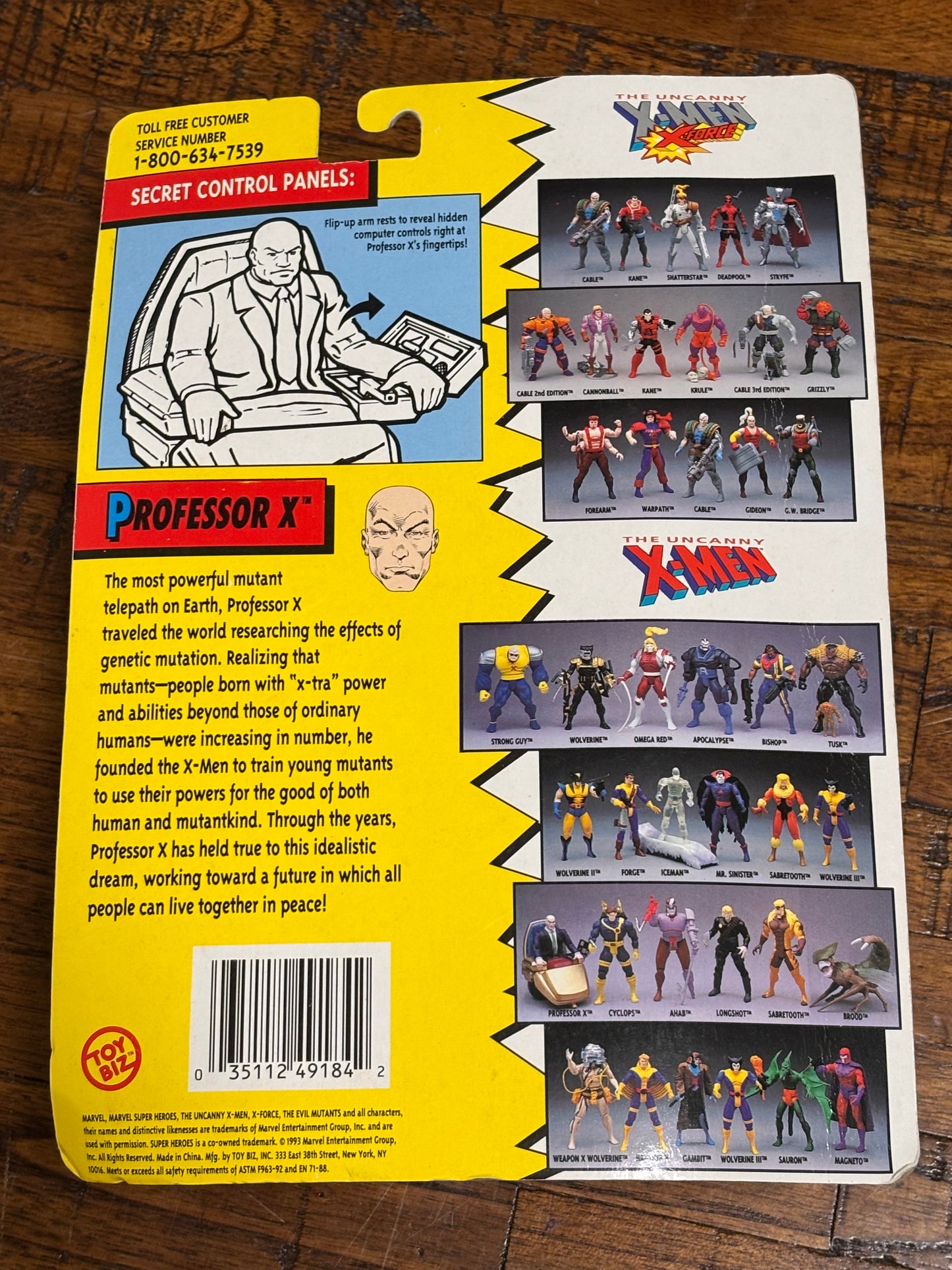 Marvel Comics Toy Biz The Uncanny X-Men Professor X Vintage Action Figure 1993 Chair New