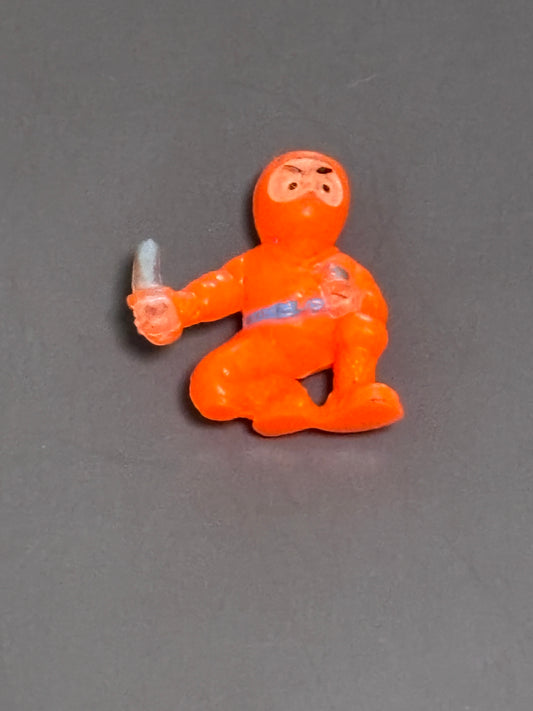 Ninja Mites Mini Orange Figure Ninja Small Toy 1" Martial Asian Sai Vending Machine