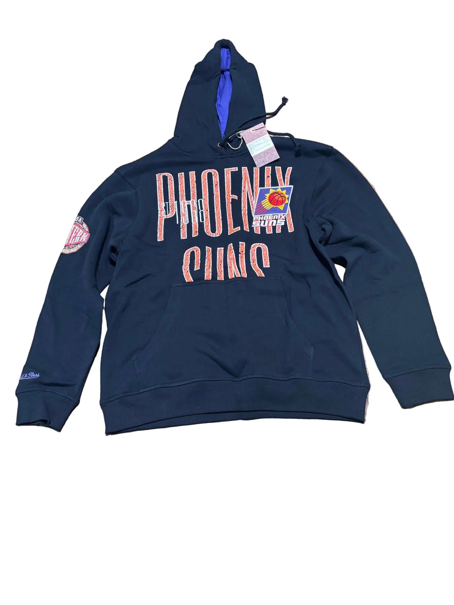 Phoenix Suns Mitchell & Ness NBA Retro Hardwood Classic HWC City Collection 2.0 Pullover Hoodie Sweat Shirt Black Mens L Large New NWT