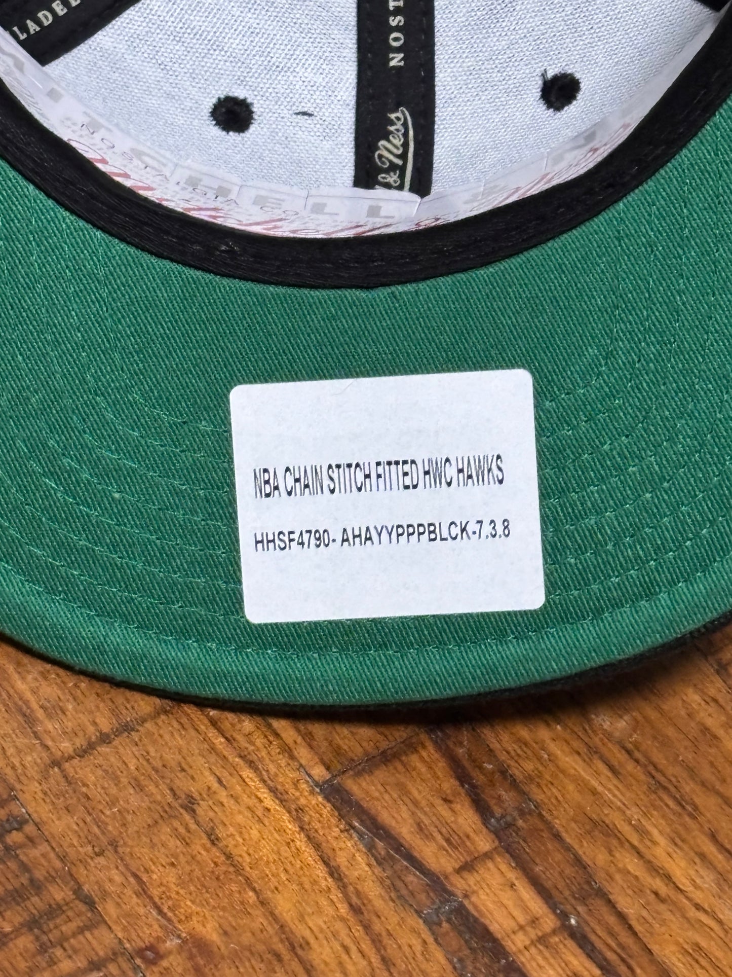 Atlanta Hawks Mitchell & Ness NBA Basketball HWC Hardwood Classics Chain Stitched Dynasty Fitted Hat Cap New NWT 7 3/8