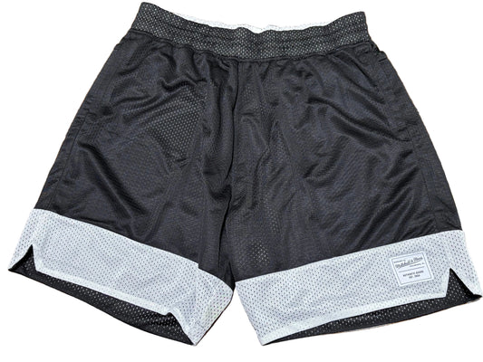Mitchell & Ness Branded Essentials Reversible Mesh Shorts Black White Mens Large L New NWOT