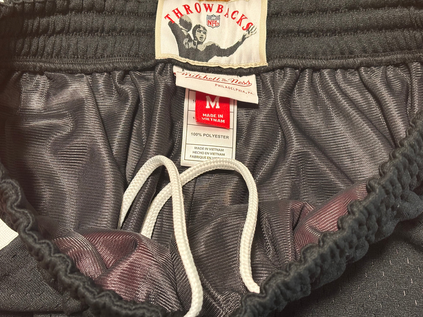 San Francisco 49ers Mitchell & Ness Throwback NFL Logo Red Black Mesh Shorts Women’s Medium M New NWOT