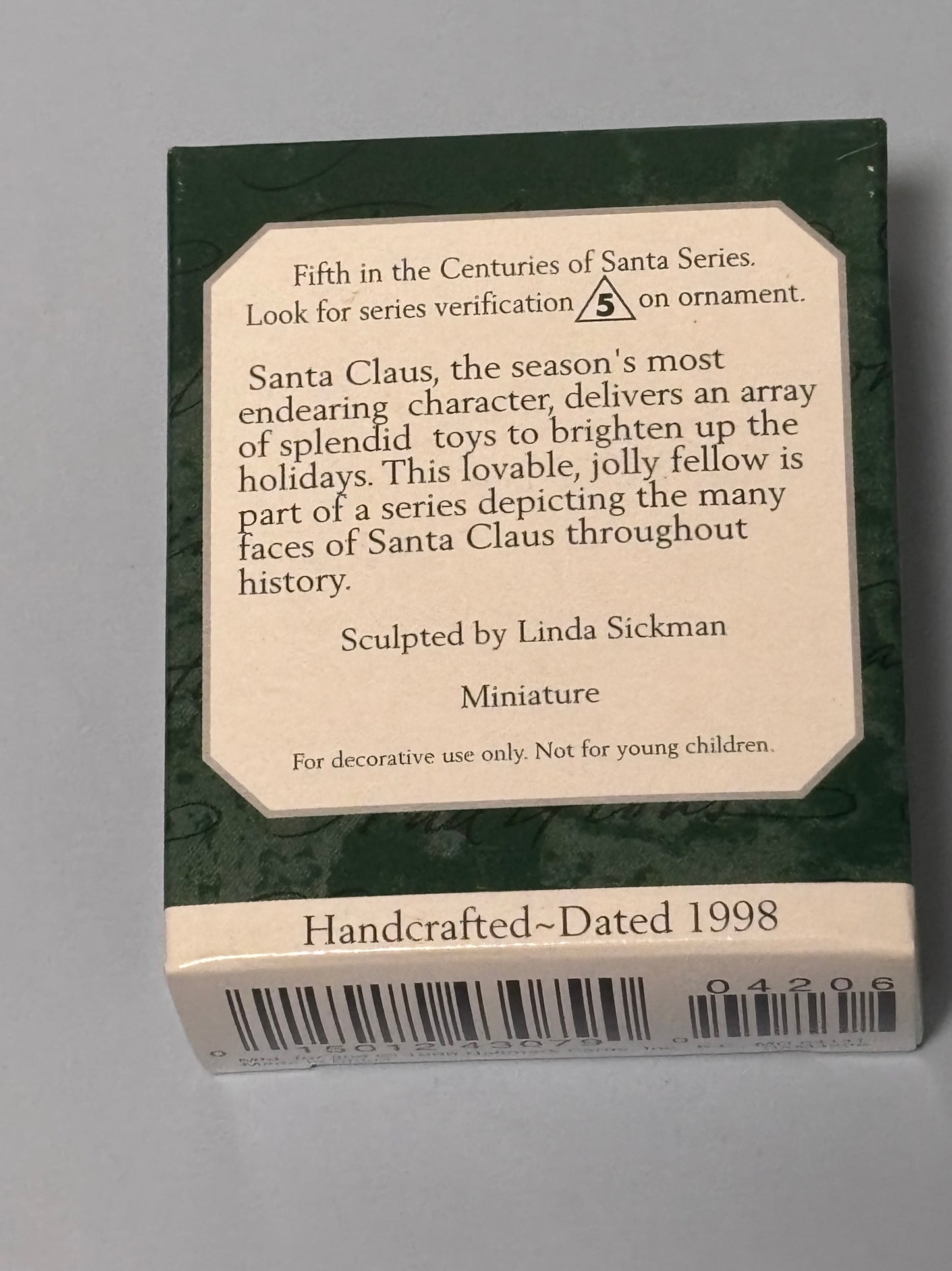 Hallmark Keepsake Miniature Christmas Ornament Centuries Of Santa #5 New 1998