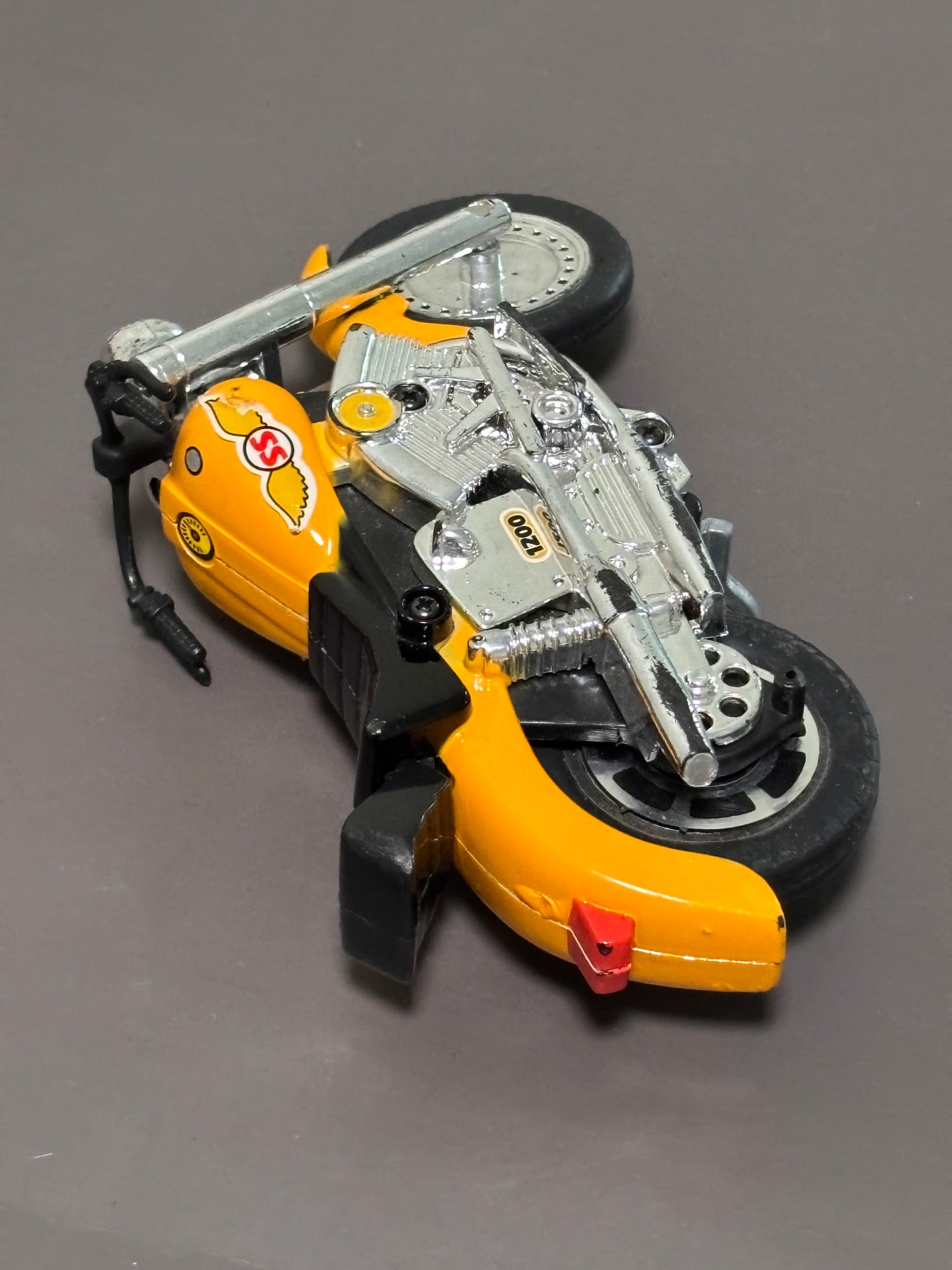 Lanard 1200 SS Motorcycle Pull Back String Wheel Motor Sounds Yellow