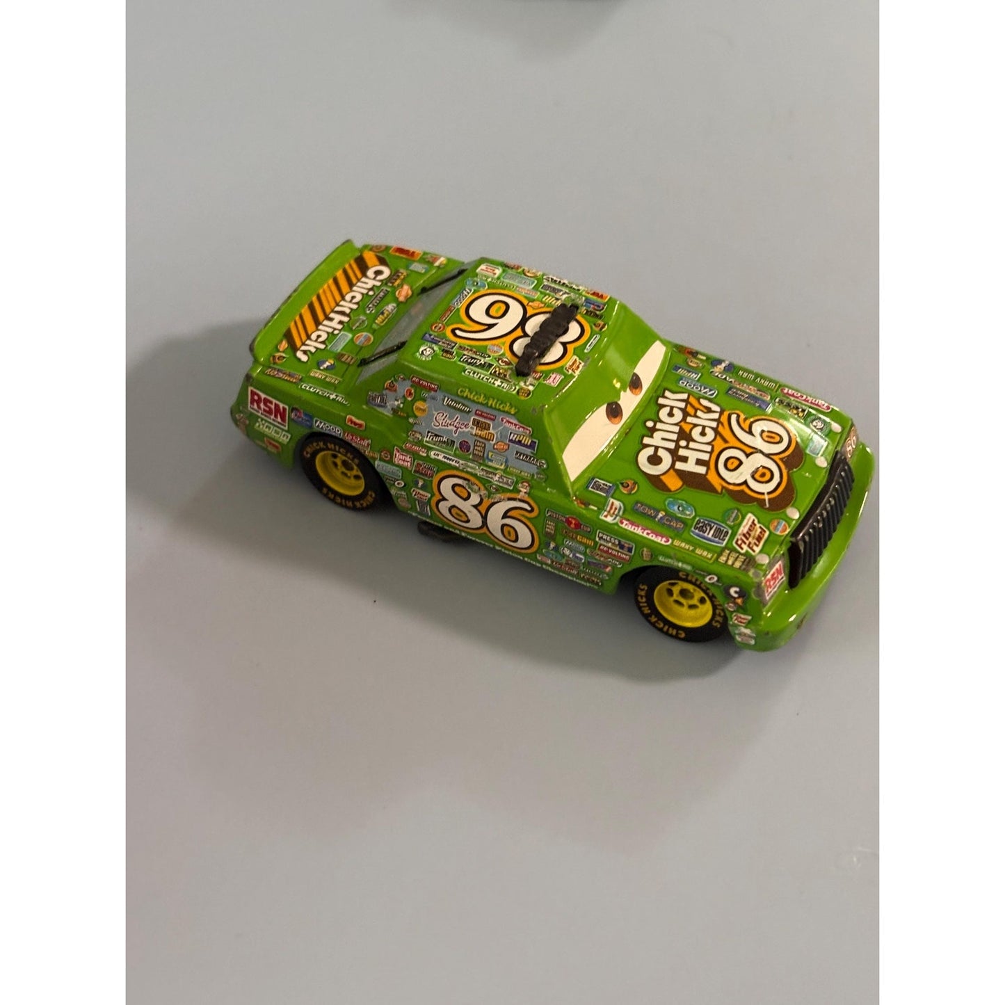 Disney Cars Chick Hicks Team Chef Car 86 Metal 1/55 Headset Green Chew